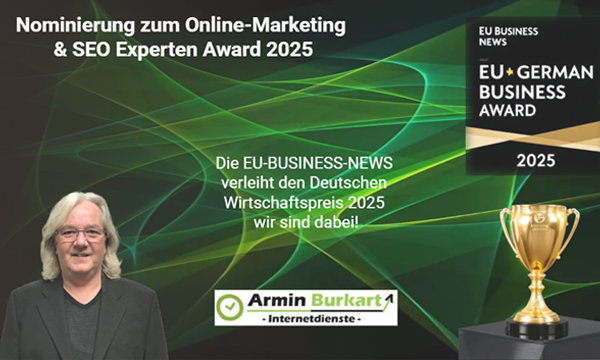 Nominierung zum Online-Marketing und SEO Experten Award 2025 (Deutscher Wirtschaftspreis)