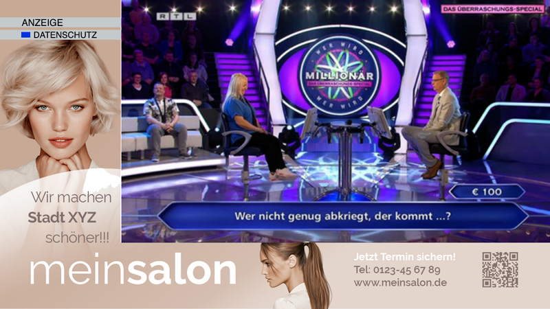 TV-Werbebanner für Friseure